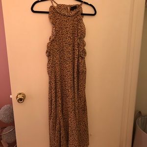 WHO WHAT WEAR Leopard Print Midi Dress Size XXL